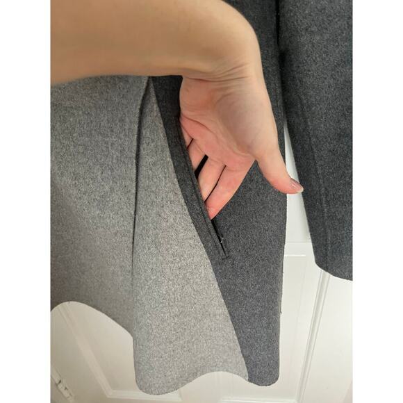 Diane Von Furstenberg Womens XS Shannon Jacket Wool Blend Gray Colorblock Felted - Picture 11 of 16